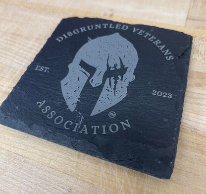 Disgruntled Veterans Association  4" x 4" Slate Coasters (Set of 4)